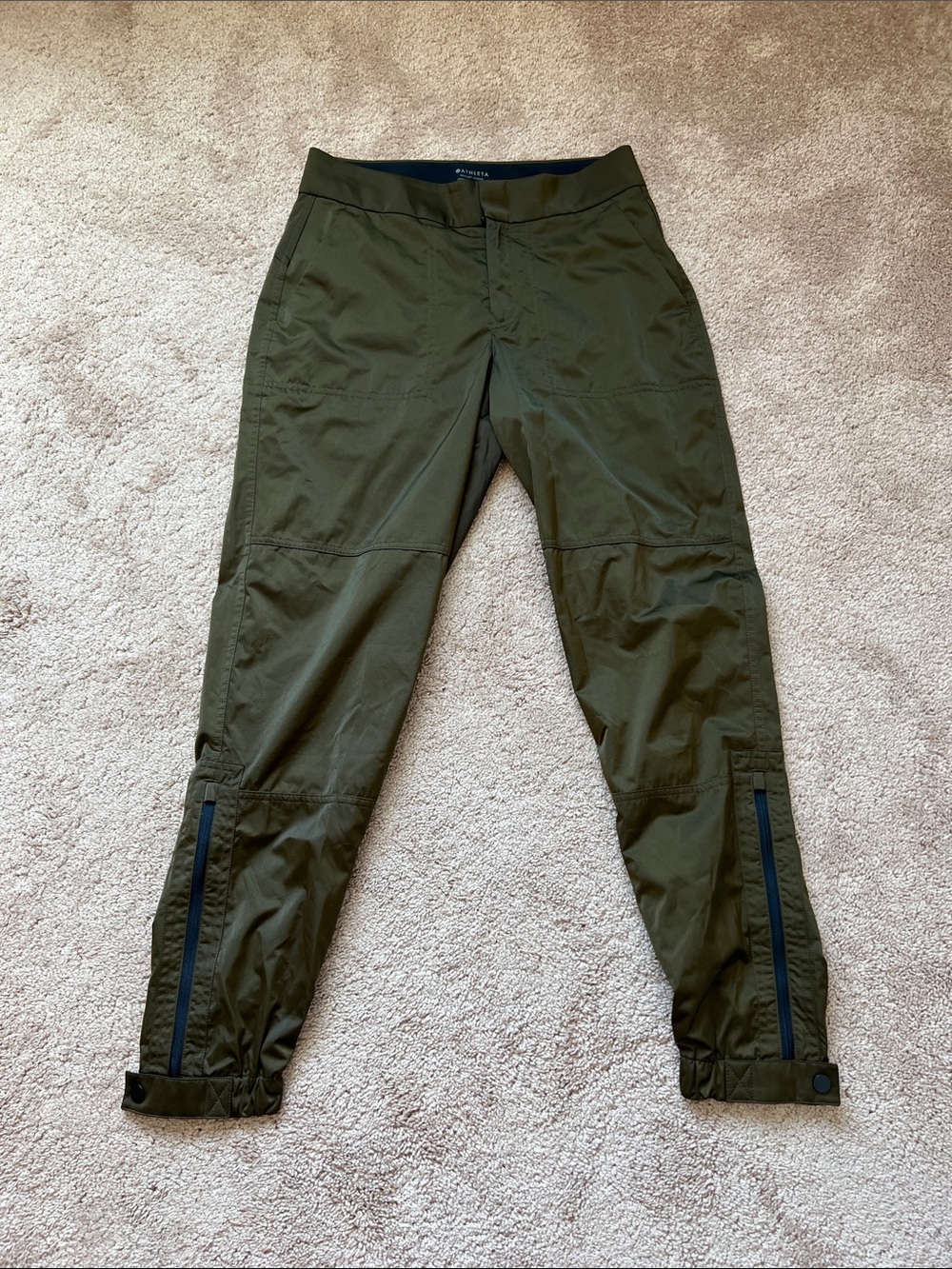 Athleta Radiant Jogger Olive Green Nylon Pants
